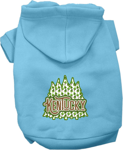 Sudadera con capucha serigrafiada para perros y gatos, para mascotas pequeñas y medianas (tallas XS a XL), "Kentucky Woodland Trees"