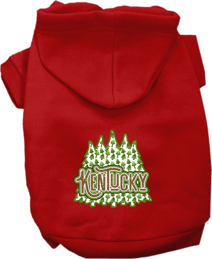 Sudadera con capucha serigrafiada para perros y gatos, para mascotas pequeñas y medianas (tallas XS a XL), "Kentucky Woodland Trees"