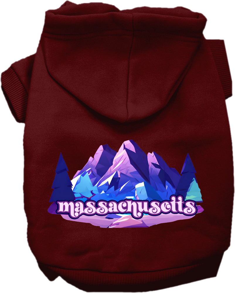 Pet Dog & Cat Screen Printed Hoodie for Small to Medium Pets (Sizes XS-XL), "Massachusetts Alpine Pawscape"