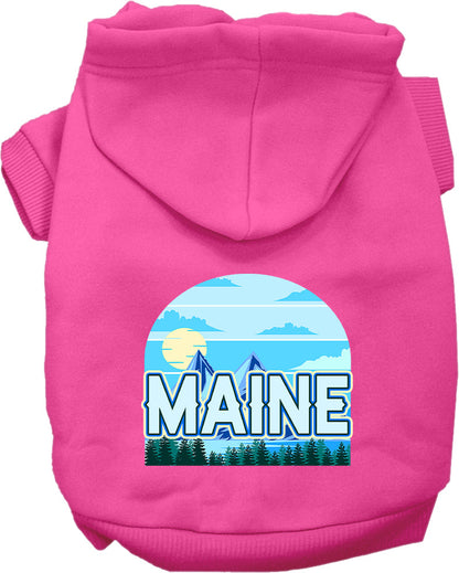 Sudadera con capucha serigrafiada para perros y gatos, para mascotas pequeñas y medianas (tallas XS a XL), "Maine Trailblazer"