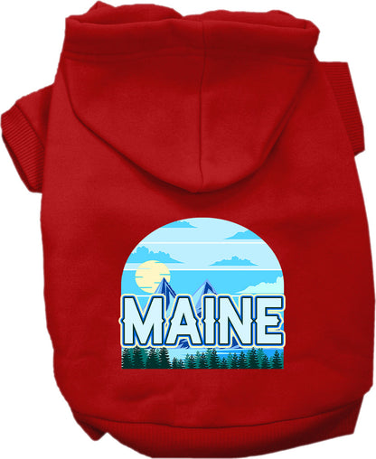 Sudadera con capucha serigrafiada para perros y gatos, para mascotas pequeñas y medianas (tallas XS a XL), "Maine Trailblazer"