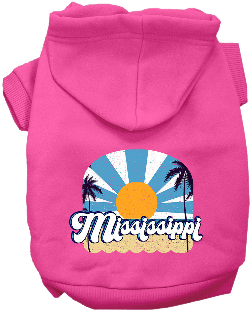 Pet Dog & Cat Screen Printed Hoodie for Small to Medium Pets (Sizes XS-XL), "Mississippi Coast"