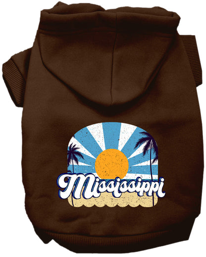 Pet Dog & Cat Screen Printed Hoodie for Small to Medium Pets (Sizes XS-XL), "Mississippi Coast"