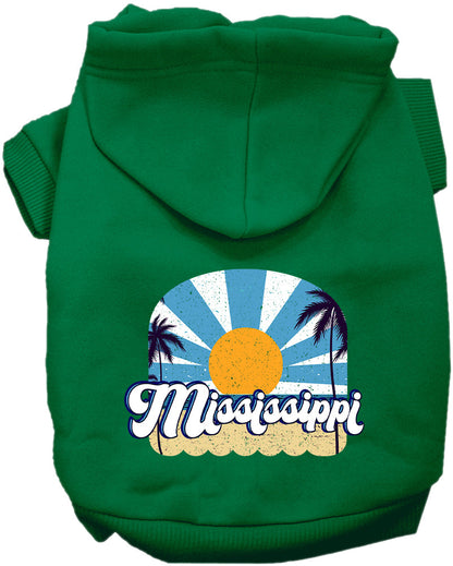 Pet Dog & Cat Screen Printed Hoodie for Small to Medium Pets (Sizes XS-XL), "Mississippi Coast"