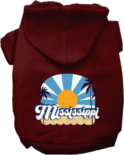 Pet Dog & Cat Screen Printed Hoodie for Small to Medium Pets (Sizes XS-XL), "Mississippi Coast"