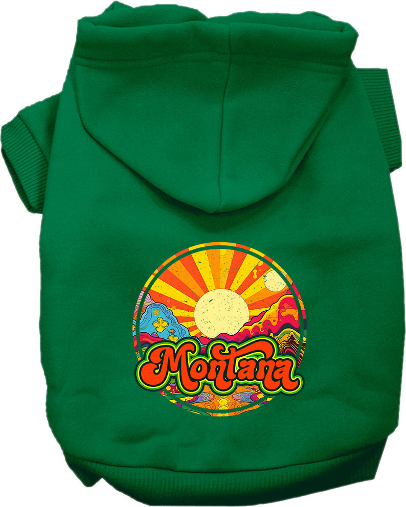 Pet Dog & Cat Screen Printed Hoodie for Small to Medium Pets (Sizes XS-XL), "Montana Mellow Mountain"