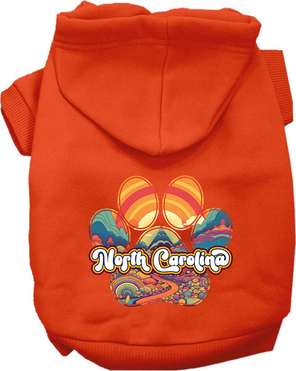 Pet Dog & Cat Screen Printed Hoodie for Small to Medium Pets (Sizes XS-XL), "North Carolina Groovy Summit"