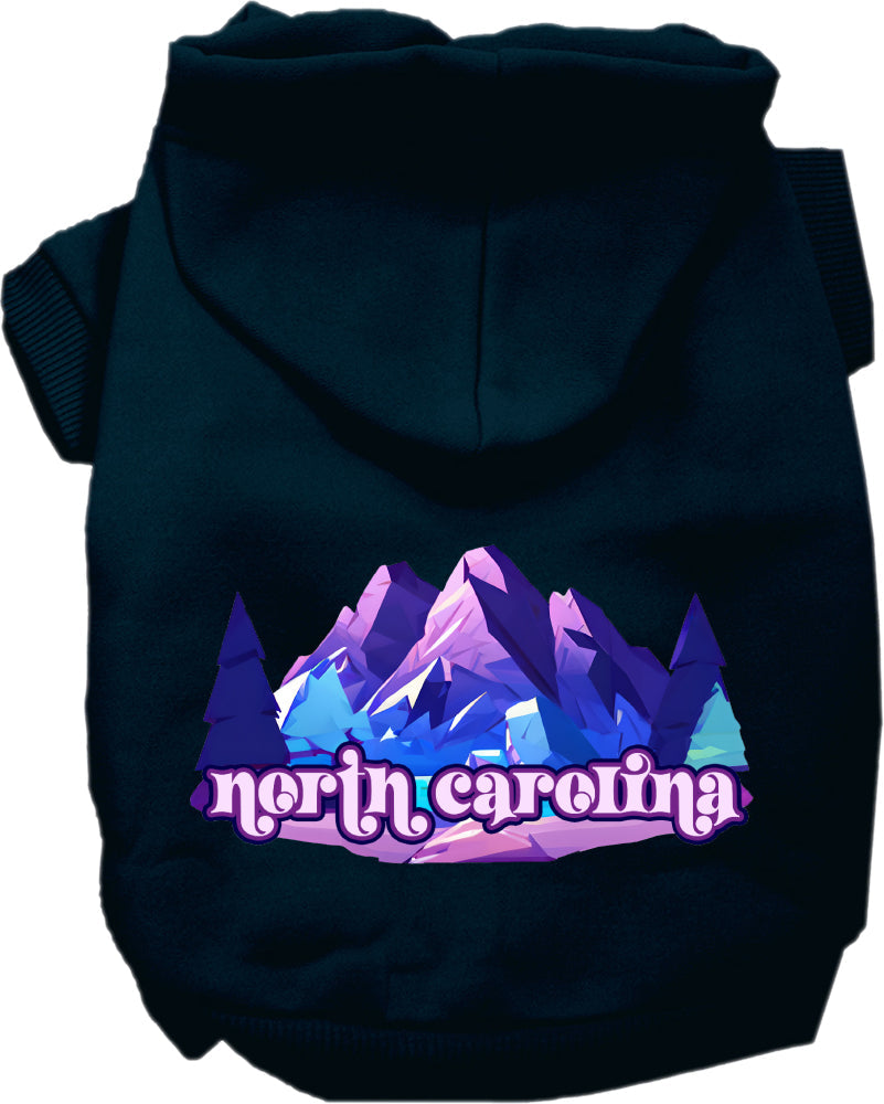 Pet Dog & Cat Screen Printed Hoodie for Small to Medium Pets (Sizes XS-XL), "North Carolina Alpine Pawscape"