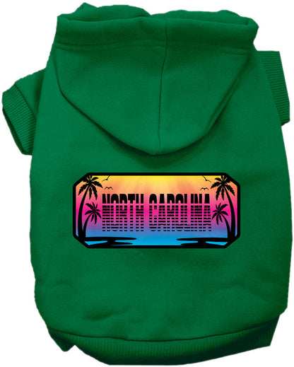 Pet Dog & Cat Screen Printed Hoodie for Small to Medium Pets (Sizes XS-XL), "North Carolina Beach Shades"