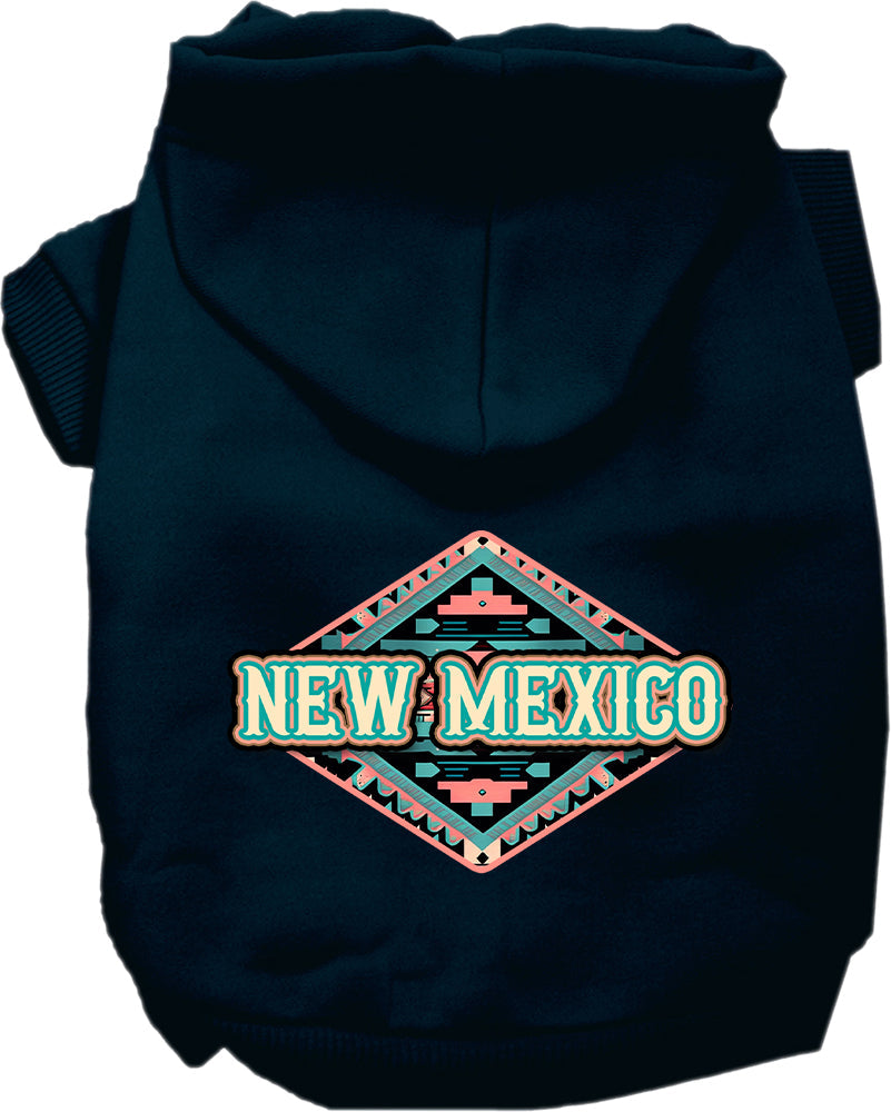 Pet Dog & Cat Screen Printed Hoodie for Small to Medium Pets (Sizes XS-XL), "New Mexico Peach Aztec"