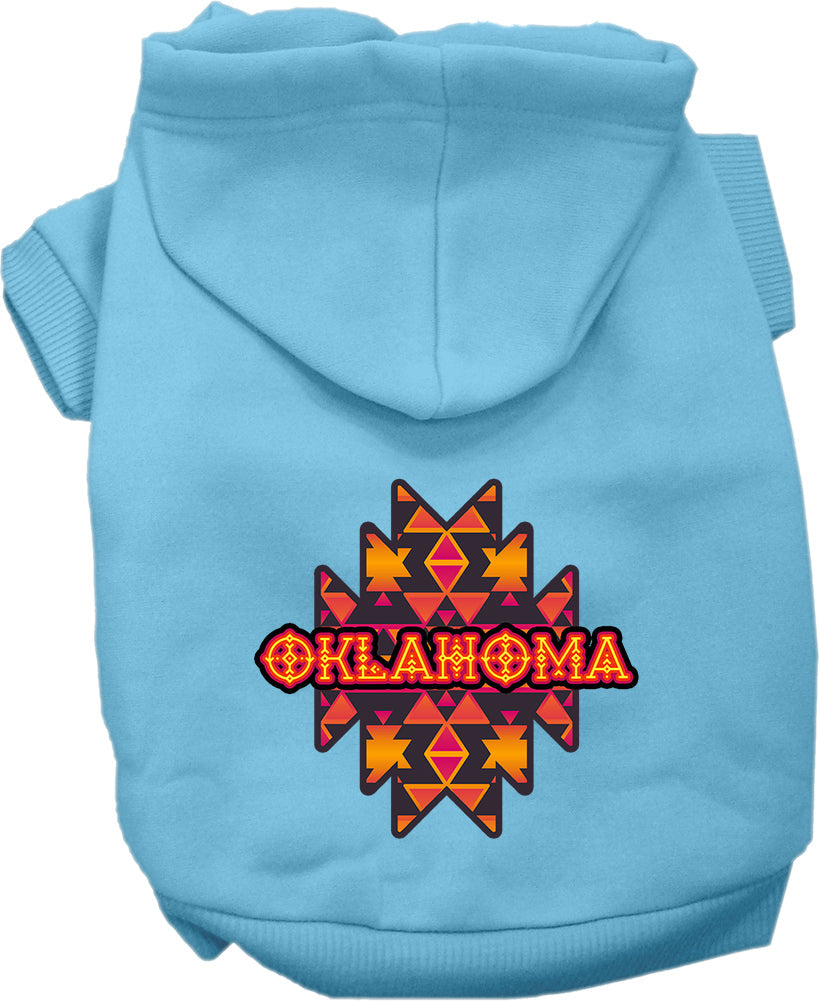 Pet Dog & Cat Screen Printed Hoodie for Small to Medium Pets (Sizes XS-XL), "Oklahoma Navajo Tribal"