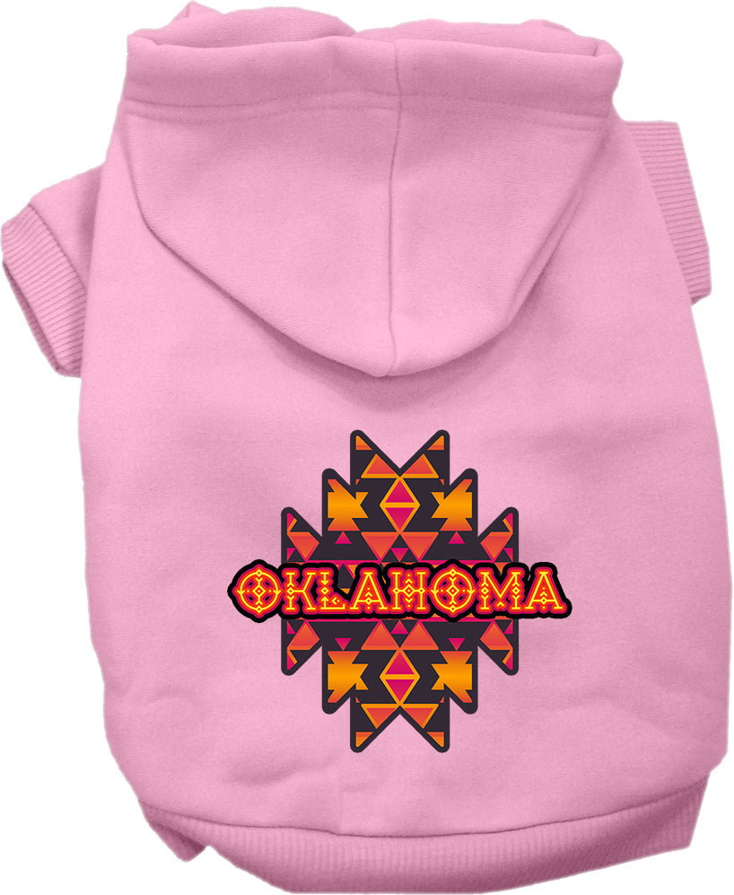 Pet Dog & Cat Screen Printed Hoodie for Small to Medium Pets (Sizes XS-XL), "Oklahoma Navajo Tribal"