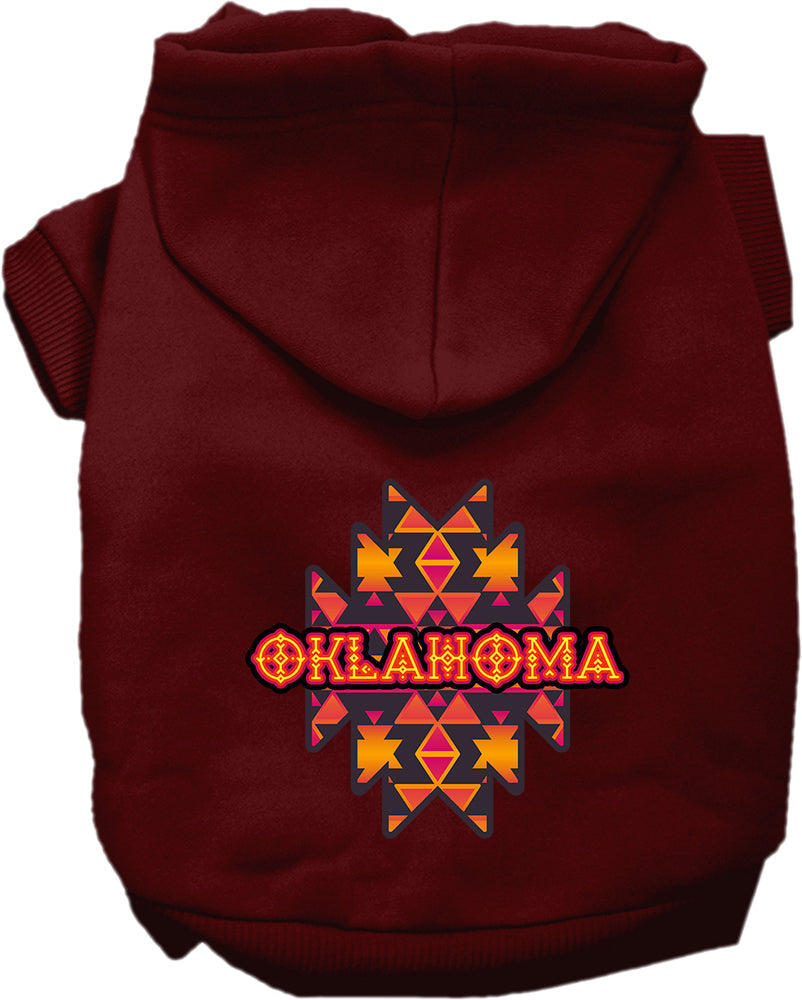 Pet Dog & Cat Screen Printed Hoodie for Small to Medium Pets (Sizes XS-XL), "Oklahoma Navajo Tribal"