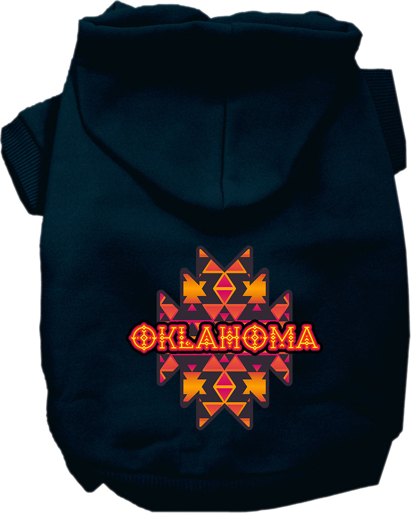 Pet Dog & Cat Screen Printed Hoodie for Small to Medium Pets (Sizes XS-XL), "Oklahoma Navajo Tribal"