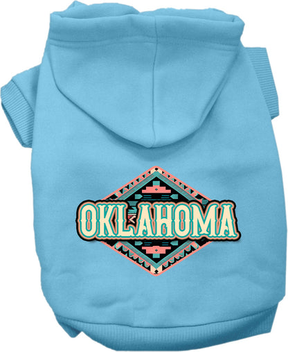 Pet Dog & Cat Screen Printed Hoodie for Small to Medium Pets (Sizes XS-XL), "Oklahoma Peach Aztec"