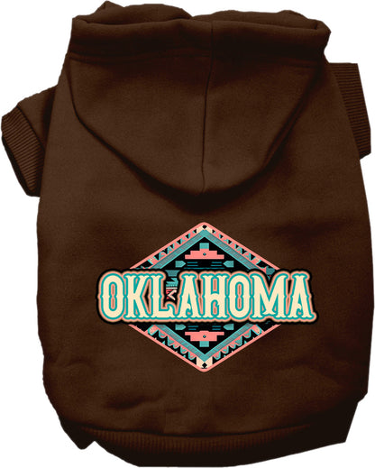 Pet Dog & Cat Screen Printed Hoodie for Small to Medium Pets (Sizes XS-XL), "Oklahoma Peach Aztec"