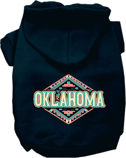 Pet Dog & Cat Screen Printed Hoodie for Small to Medium Pets (Sizes XS-XL), "Oklahoma Peach Aztec"