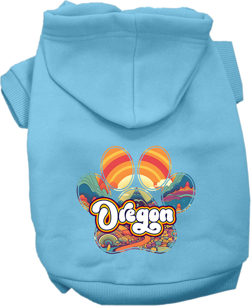 Pet Dog & Cat Screen Printed Hoodie for Small to Medium Pets (Sizes XS-XL), "Oregon Groovy Summit"