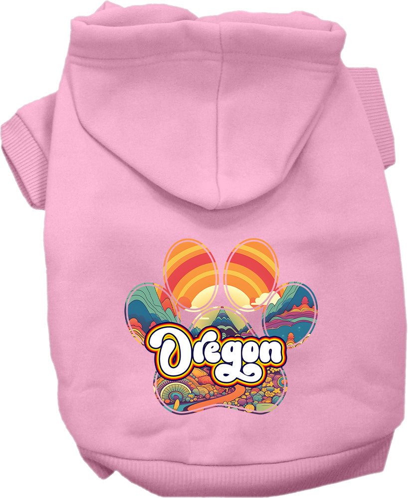 Pet Dog & Cat Screen Printed Hoodie for Small to Medium Pets (Sizes XS-XL), "Oregon Groovy Summit"