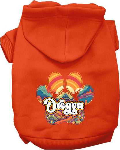 Pet Dog & Cat Screen Printed Hoodie for Small to Medium Pets (Sizes XS-XL), "Oregon Groovy Summit"