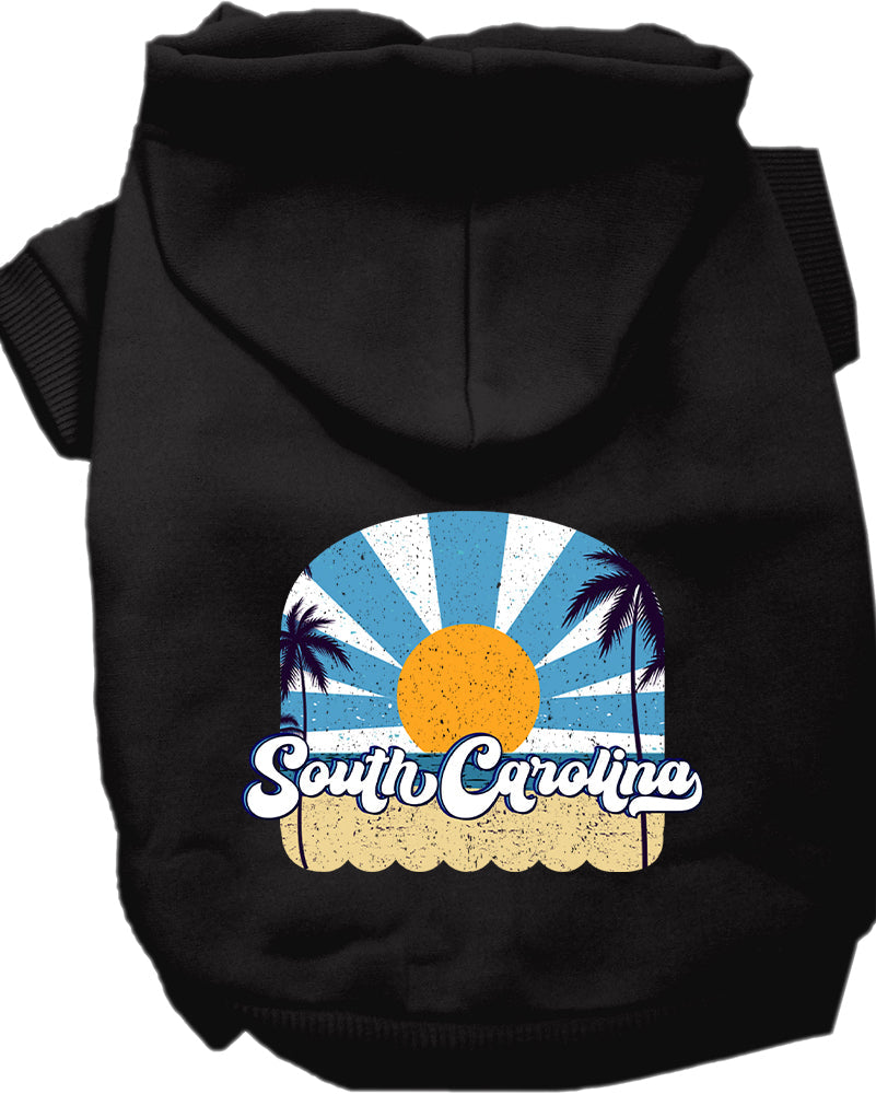 Sudadera con capucha serigrafiada para perros y gatos, para mascotas pequeñas y medianas (tallas XS a XL), "South Carolina Coast"