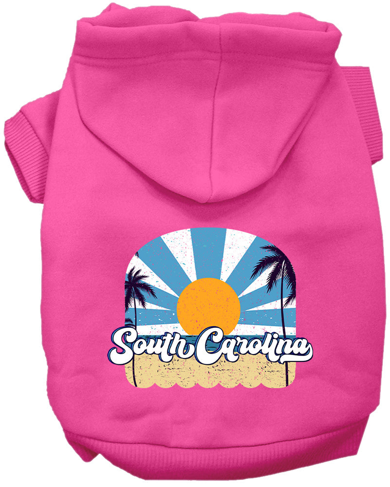 Sudadera con capucha serigrafiada para perros y gatos, para mascotas pequeñas y medianas (tallas XS a XL), "South Carolina Coast"