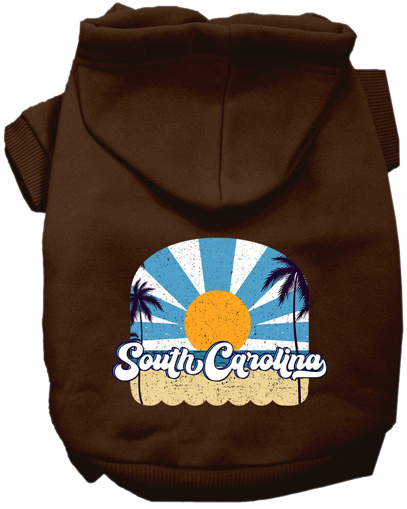 Sudadera con capucha serigrafiada para perros y gatos, para mascotas pequeñas y medianas (tallas XS a XL), "South Carolina Coast"