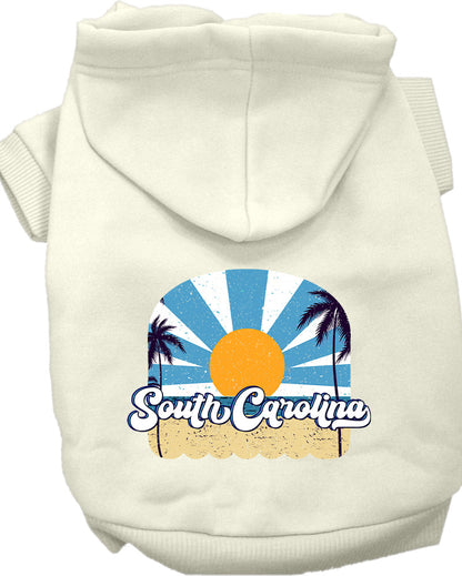 Sudadera con capucha serigrafiada para perros y gatos, para mascotas pequeñas y medianas (tallas XS a XL), "South Carolina Coast"