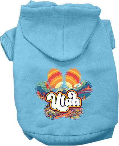 Pet Dog & Cat Screen Printed Hoodie for Small to Medium Pets (Sizes XS-XL), "Utah Groovy Summit"