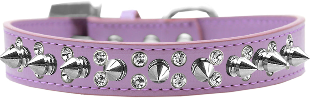 Pet and Dog Spike Collar, "Double Crystal & Silver Spikes"