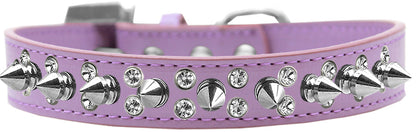 Pet and Dog Spike Collar, "Double Crystal & Silver Spikes"