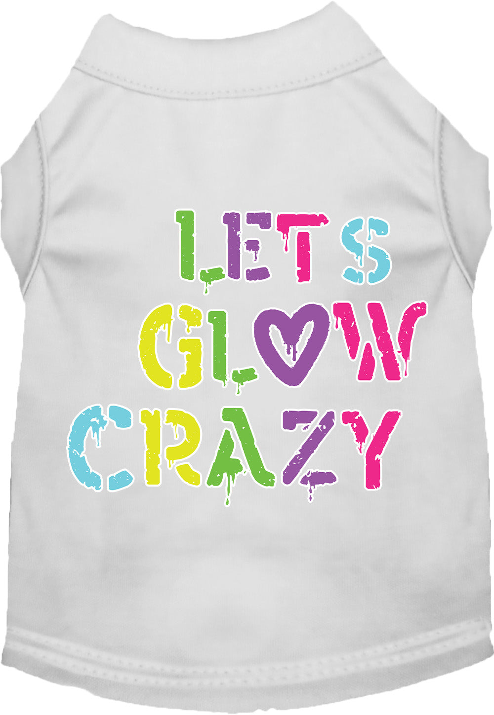 Fun Retro Neon Cat or Dog Shirt for Pets "Lets Glow Crazy"