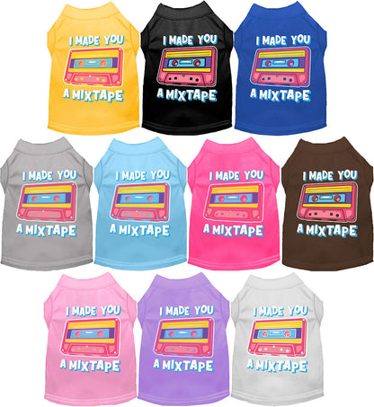 Fun Retro Cat or Dog Shirt for Pets "Made You a Mixtape"