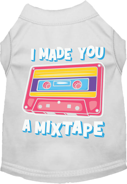 Fun Retro Cat or Dog Shirt for Pets "Made You a Mixtape"