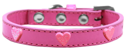 Dog, Puppy & Pet Widget Fashion Collar, "Pink Glitter Heart"