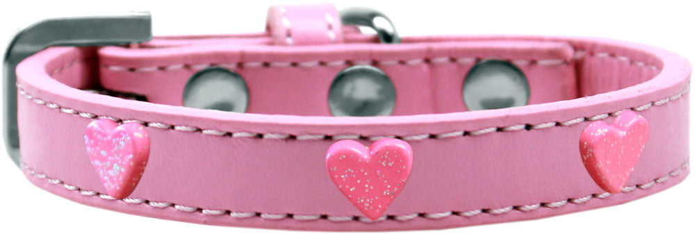 Dog, Puppy & Pet Widget Fashion Collar, "Pink Glitter Heart"