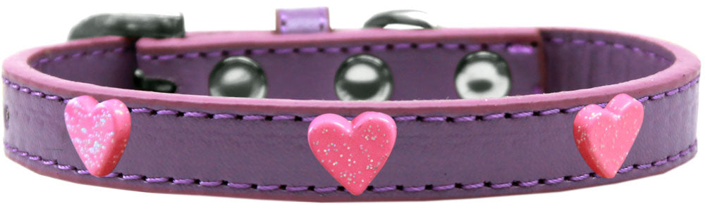 Dog, Puppy & Pet Widget Fashion Collar, "Pink Glitter Heart"