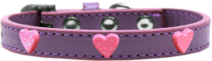 Dog, Puppy & Pet Widget Fashion Collar, "Pink Glitter Heart"