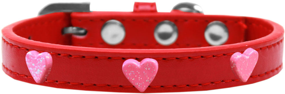 Dog, Puppy & Pet Widget Fashion Collar, "Pink Glitter Heart"