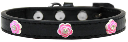 Collar de moda para perros, cachorros y mascotas, "Rosas rosadas brillantes"