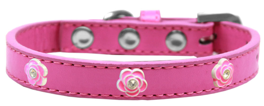 Collar de moda para perros, cachorros y mascotas, "Rosas rosadas brillantes"