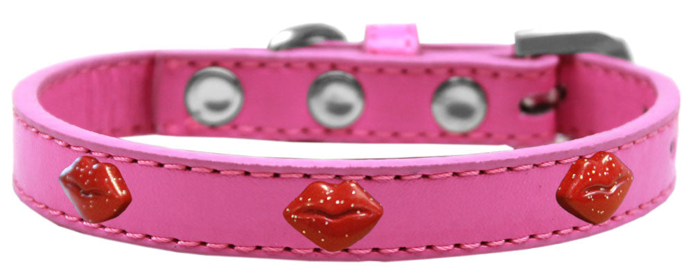 Collar de moda para perros, cachorros y mascotas, "Labios con purpurina roja"