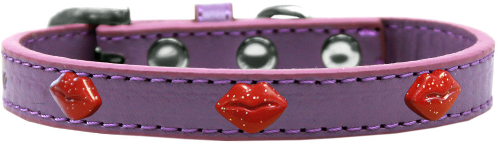 Collar de moda para perros, cachorros y mascotas, "Labios con purpurina roja"