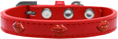 Collar de moda para perros, cachorros y mascotas, "Labios con purpurina roja"