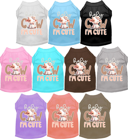 Adorable Cat or Dog Shirt for Pets "Holy Cow, I'm Cute"