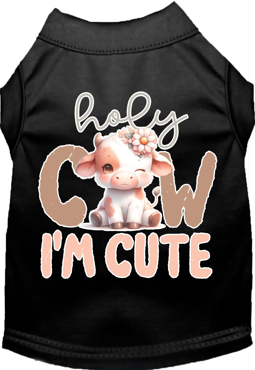 Adorable Cat or Dog Shirt for Pets "Holy Cow, I'm Cute"