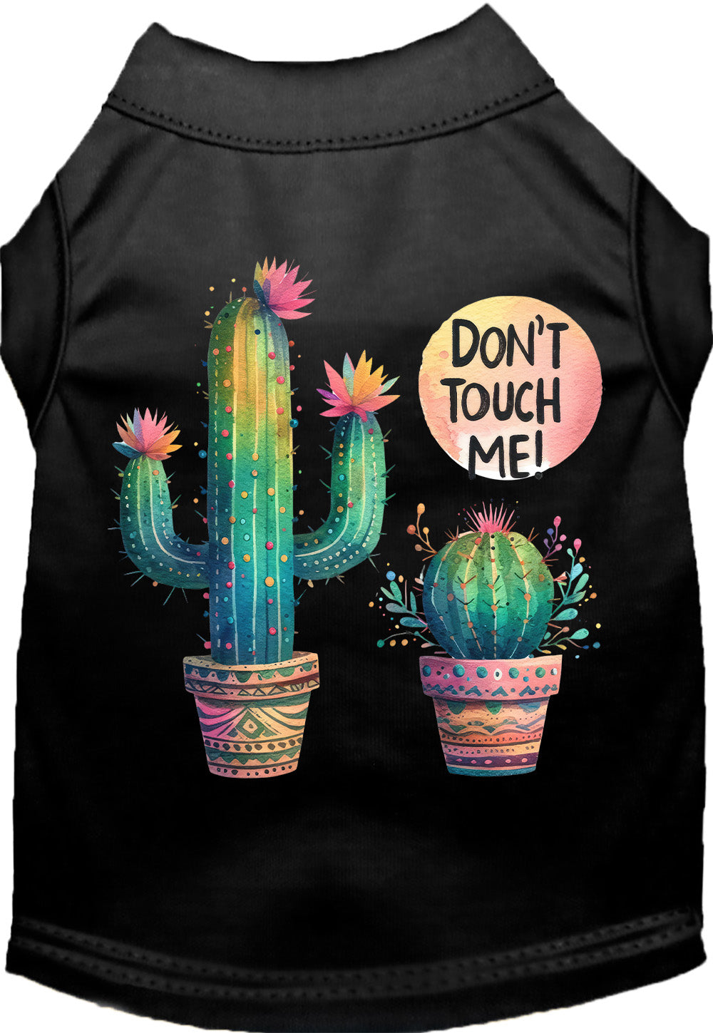 Adorable Cat or Dog Shirt for Pets "Don't Touch Me Cactus"