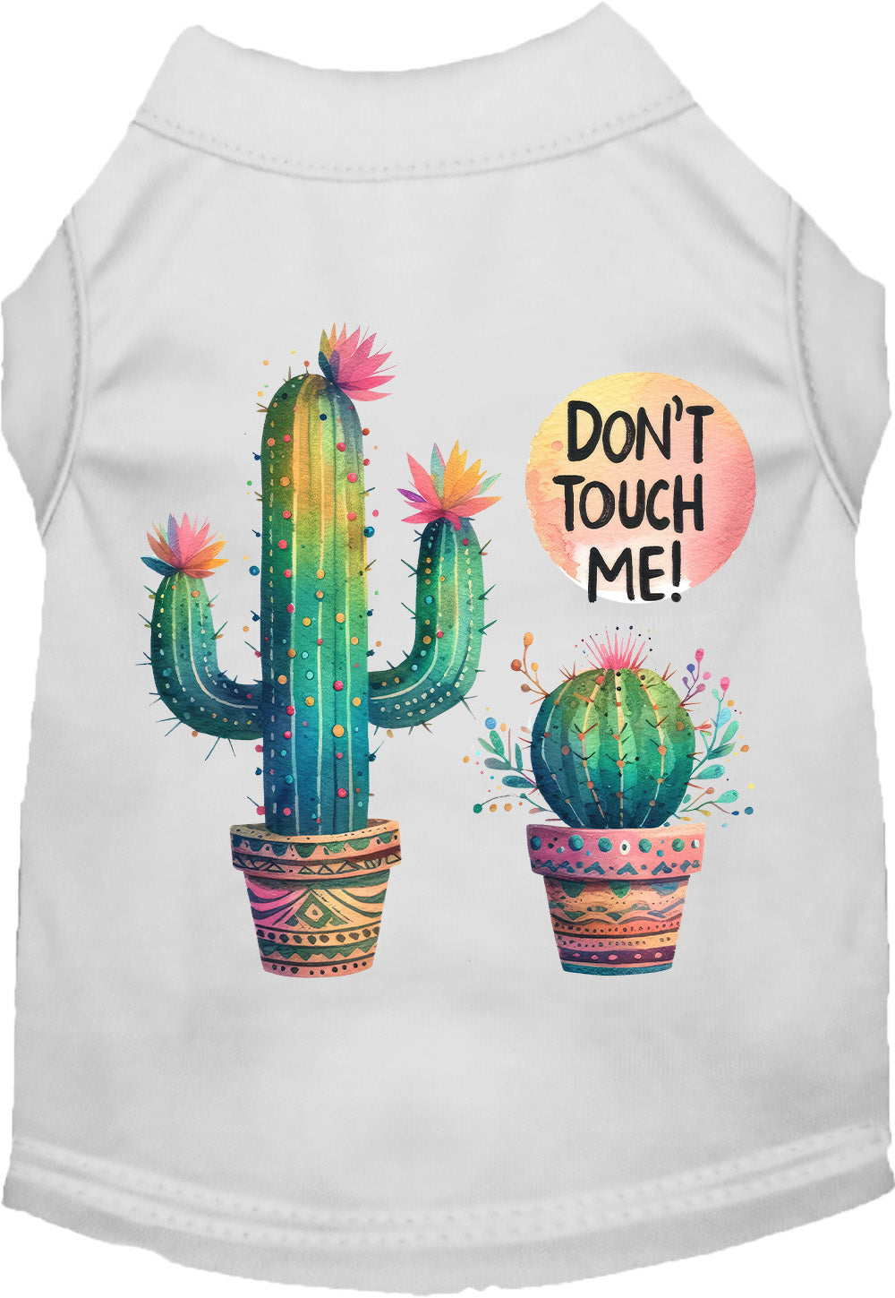 Adorable Cat or Dog Shirt for Pets "Don't Touch Me Cactus"