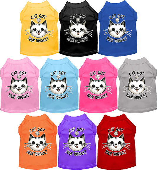 Adorable Cat or Dog Shirt for Pets "Cat Got Your Tongue"
