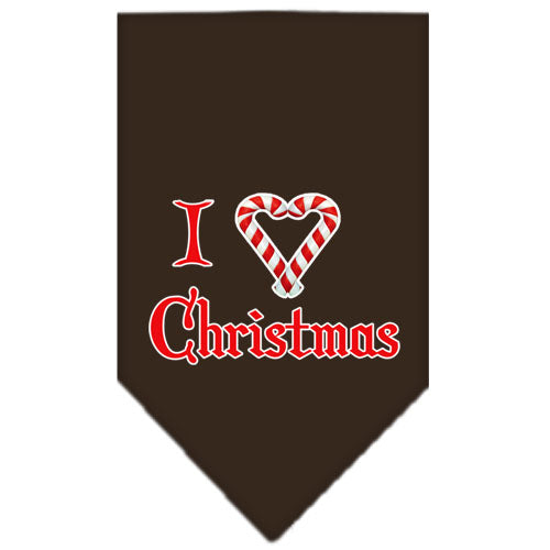 Christmas Pet and Dog Bandana Screen Printed, "I Heart Christmas"